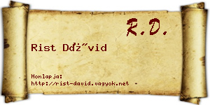 Rist Dávid névjegykártya